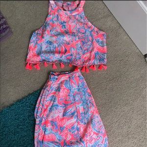Lilly Pulitzer Crop Top and Skirt