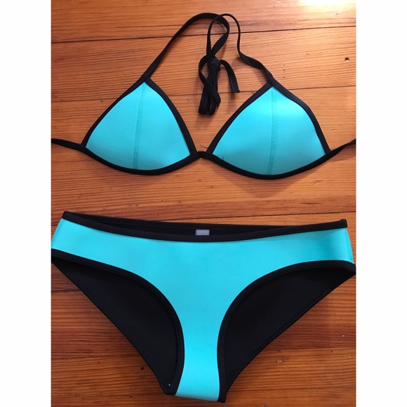 Blue Neoprene Bikini - Picture 1 of 2