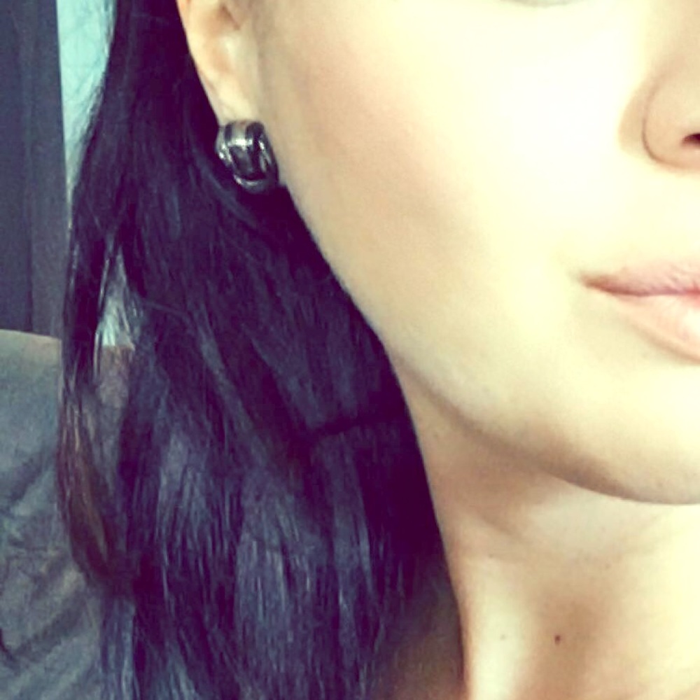 Black and silver cuff earrings