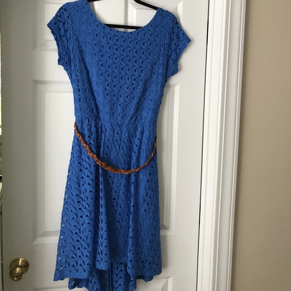 Blue, high low dress