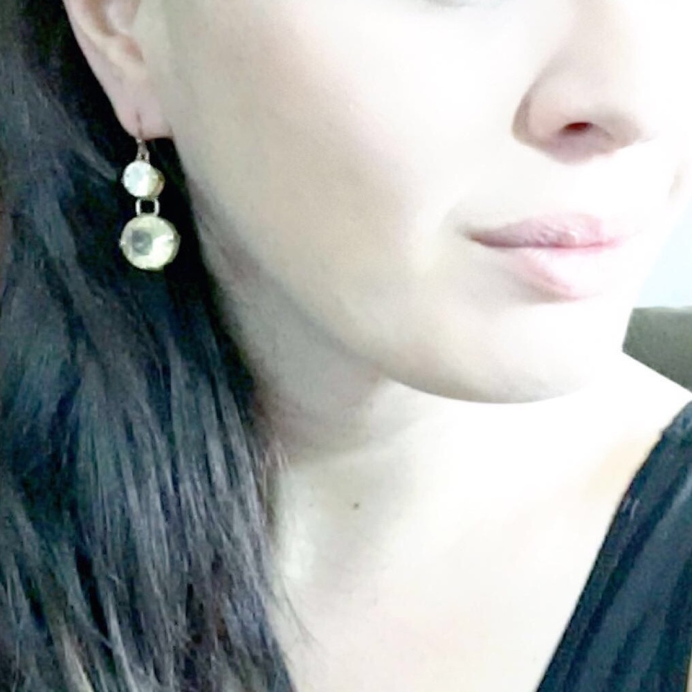 Gold and canary diamond drop earrings