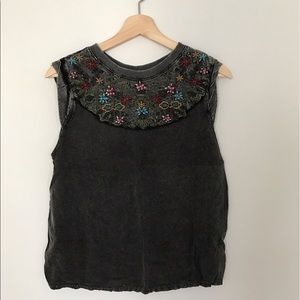 Urban Outfitters Embroidered Sleeveless Top