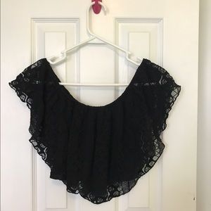 Black Lace Crop Top