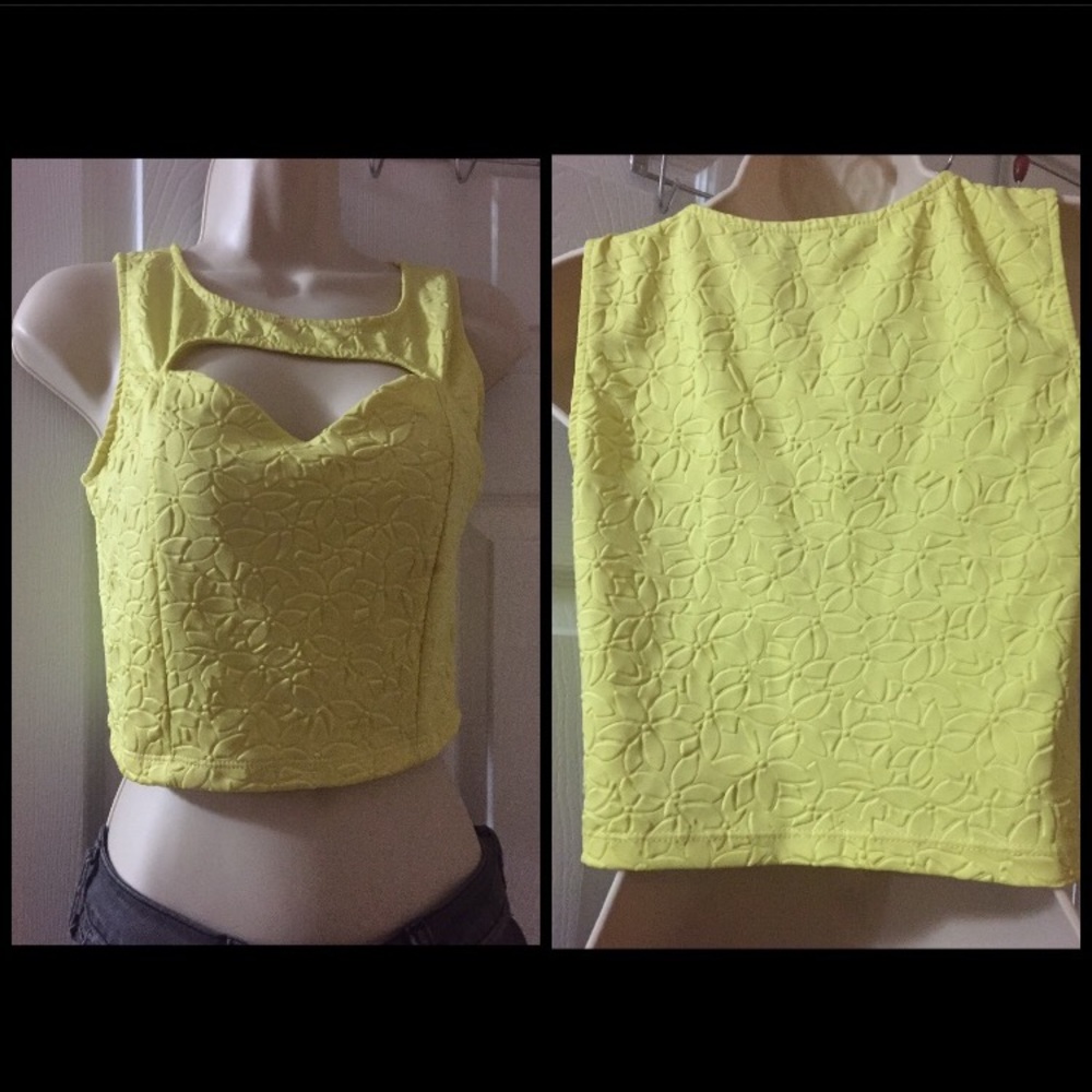 Elegant yellow crop top
