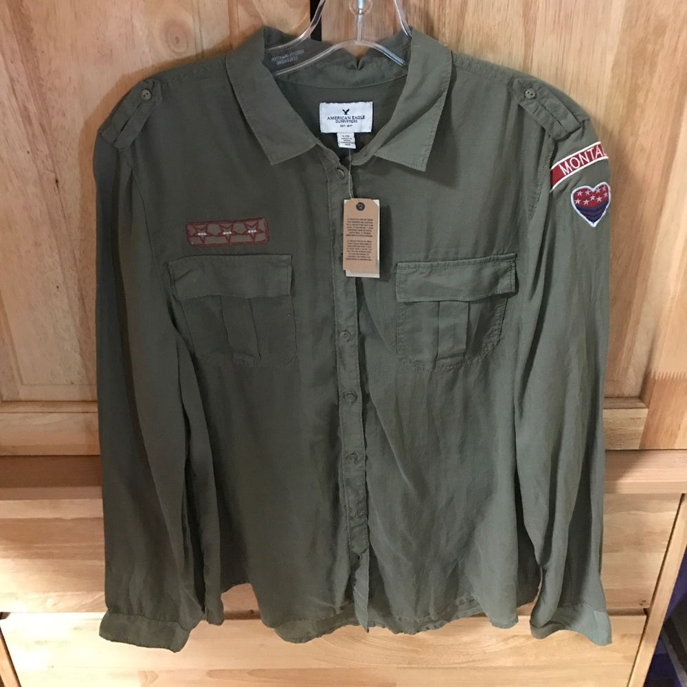 NEW American eagle army shirt