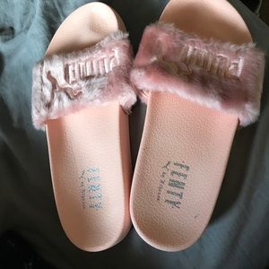 Rihanna puma fur sandals