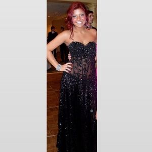 Tony Bowls Black Sequined Dress