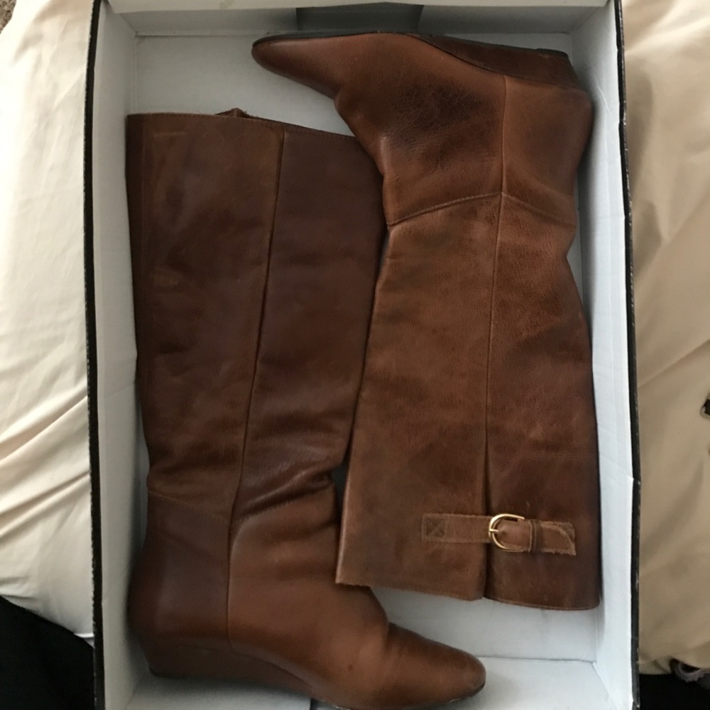 Steve Madden Intyce Leather Boots - Cognac