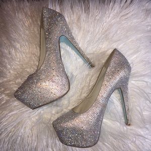Blue by Betsey Johnson rhinestone pumps