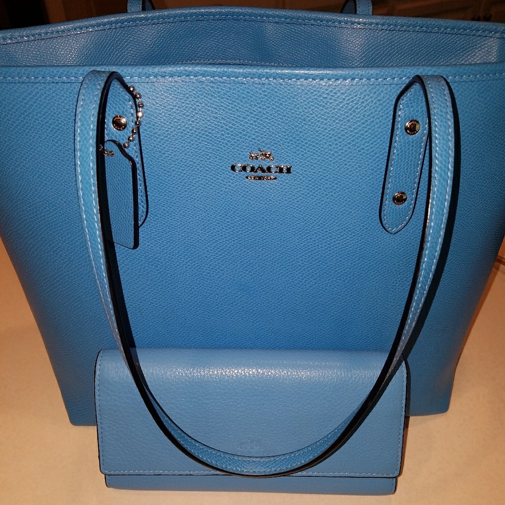 Gorgeous Blue Coach Carryall & matching Wallet