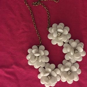 Jcrew white flower statement necklace