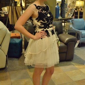 White and black tulle dress