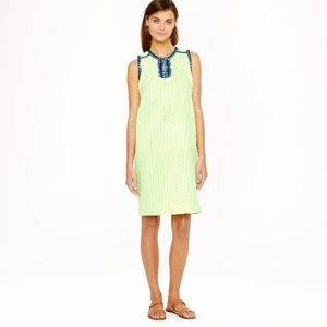 J. Crew Arrow Dress in Lime Green with Blue Accent