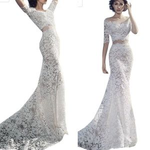 Two Piece Lace Wedding Dress