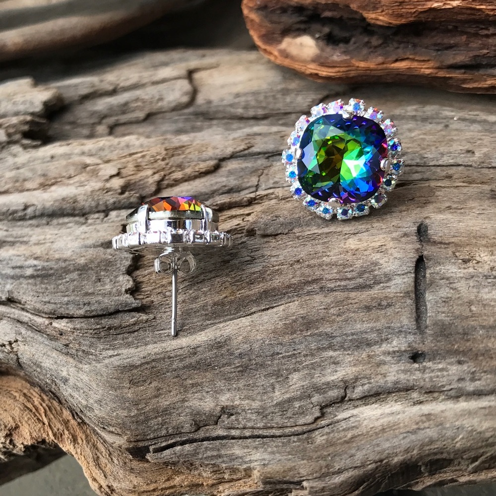 Handcrafted earrings with Swarovski crystal #206 - Picture 3 of 4