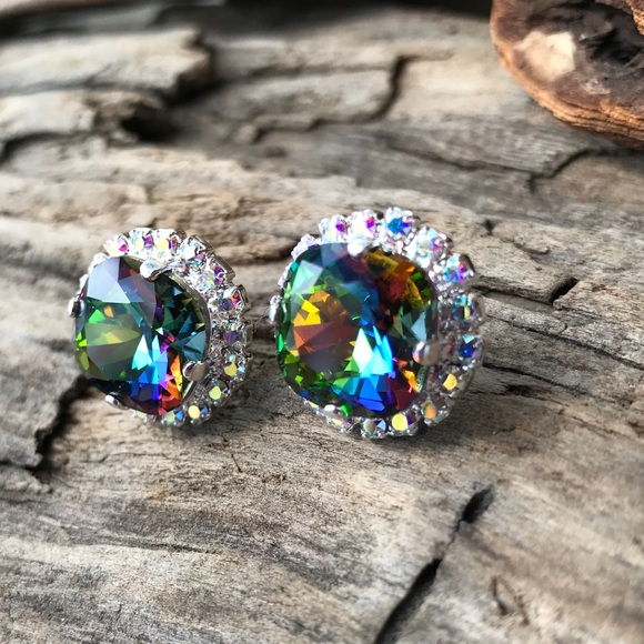 Handcrafted earrings with Swarovski crystal #206 - Picture 2 of 4