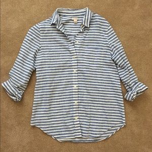 J Crew Striped Button Up