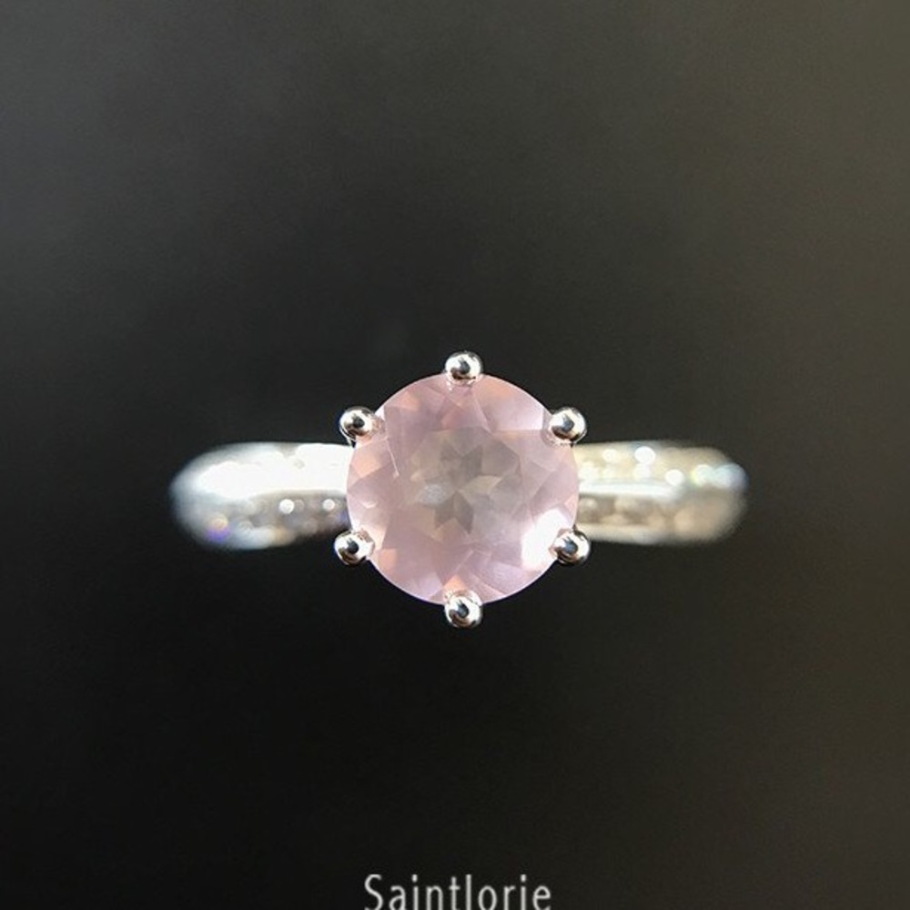 1 Carat Rose Quartz Engagement Ring