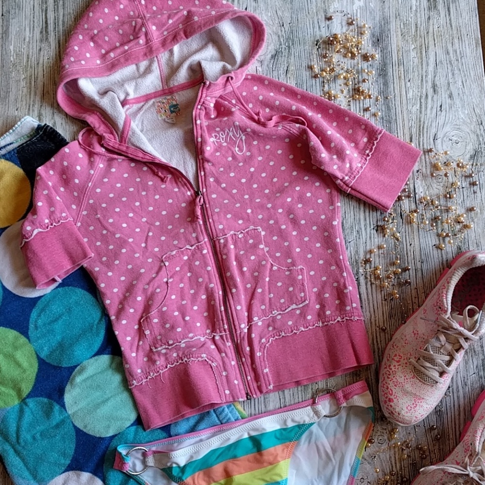 Roxy zip front hoodie sweatshirt