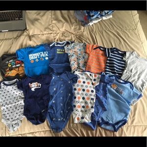 Baby Boy Onesies, set of 13, size 3-6mo and 6mo
