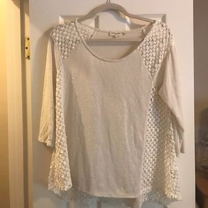 cream 3/4 sleeve top