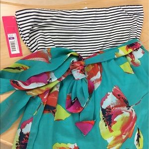 NWT! Xhilaration floral and striped Maxi dress XL