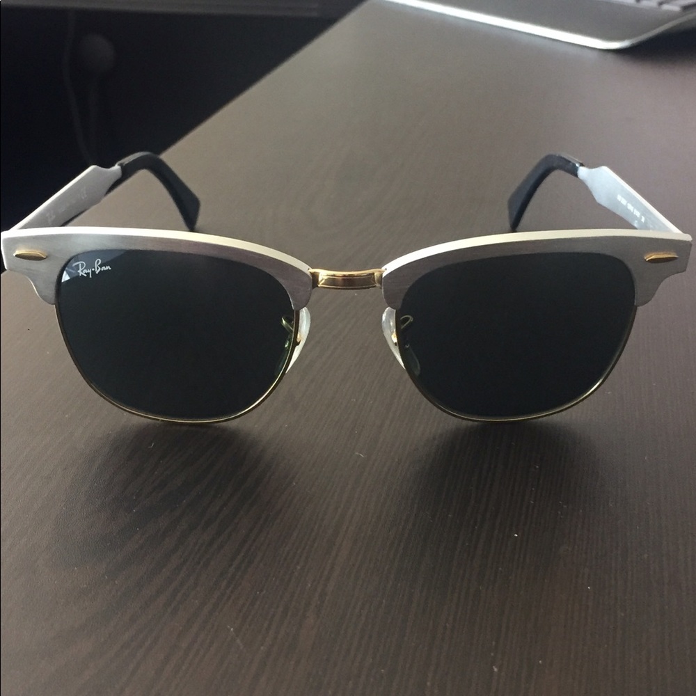 Authentic Ray-Ban Clubmaster Aluminum Sunglasses