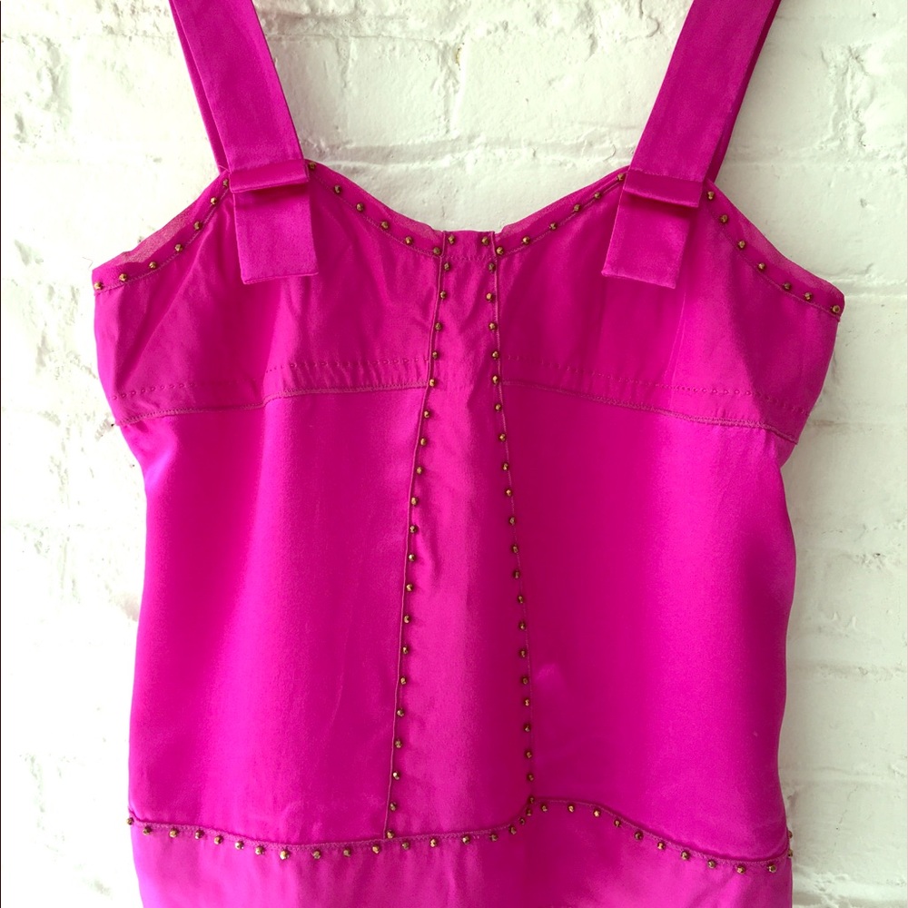 DVF beaded fuchsia top