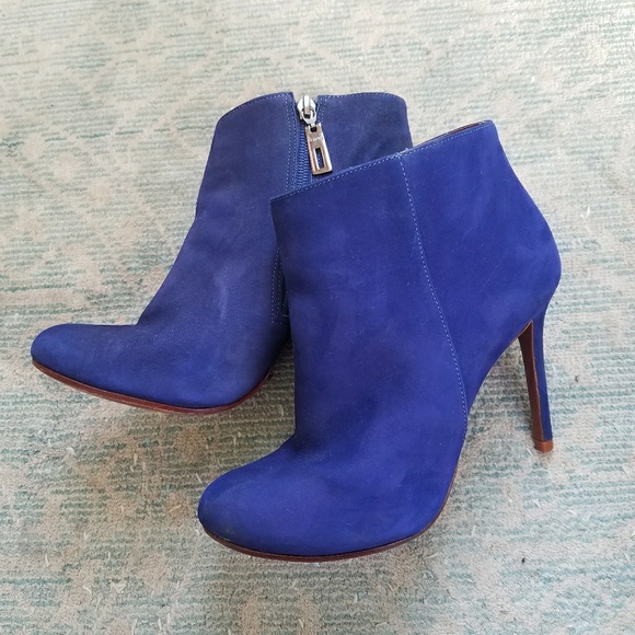 electric blue ankle boots