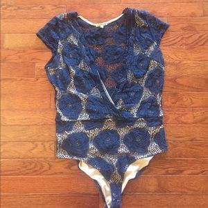 Navy Blue, lace Leotard
