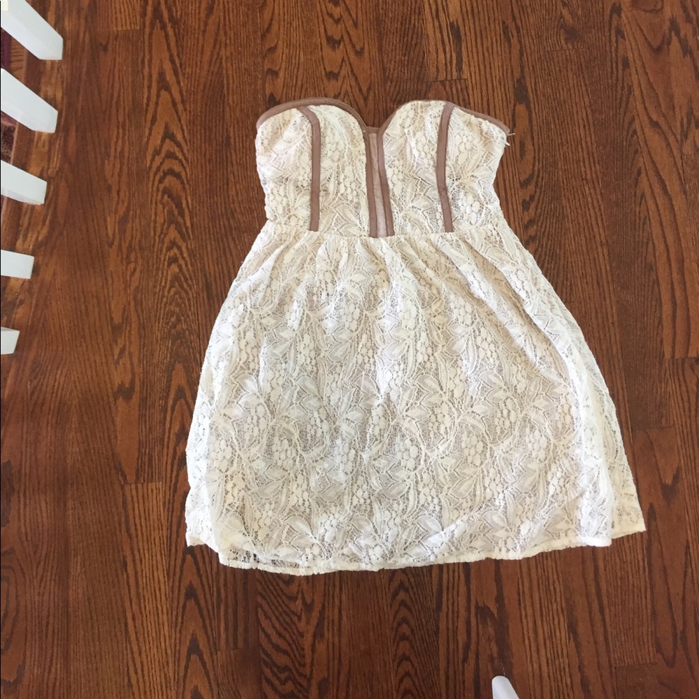 Strapless Lace Bustier Dress