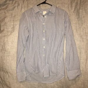 J. Crew Blue Striped Perfect Shirt
