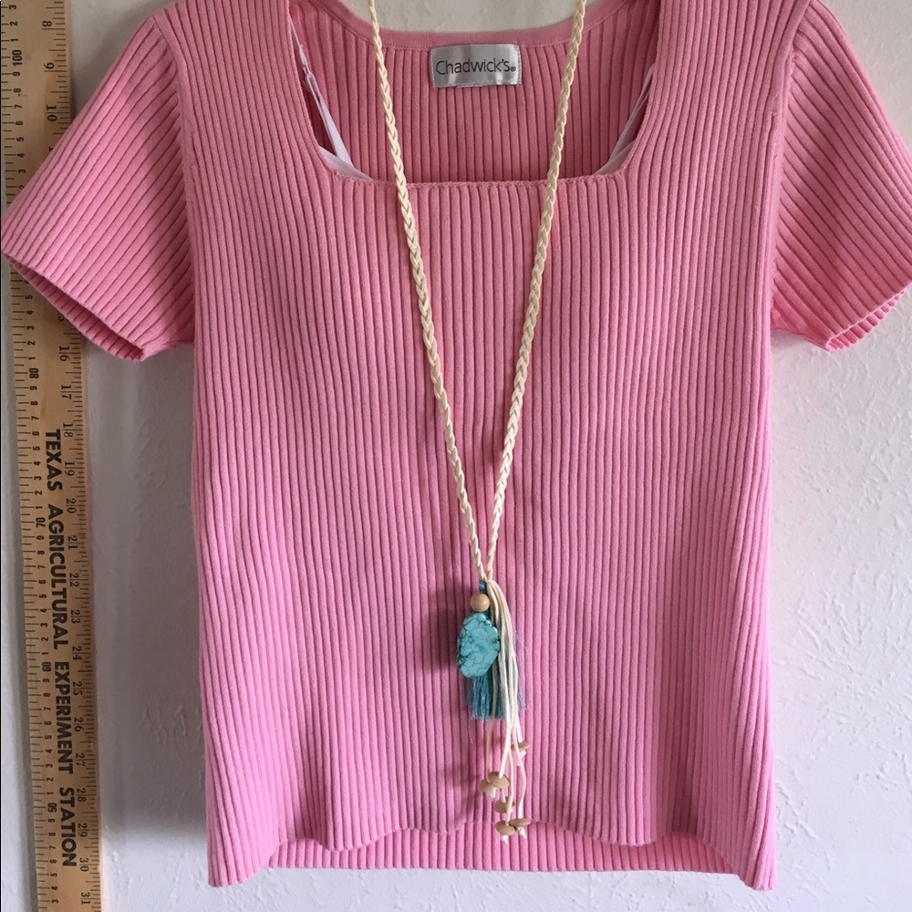 Vegan suede lariat necklace real turquoise tassel