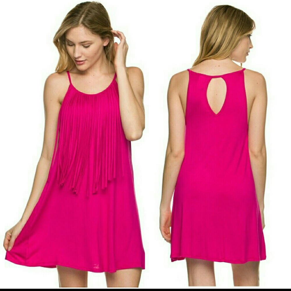 ☆LAST ONE☆Fuchsia Fringe Dress