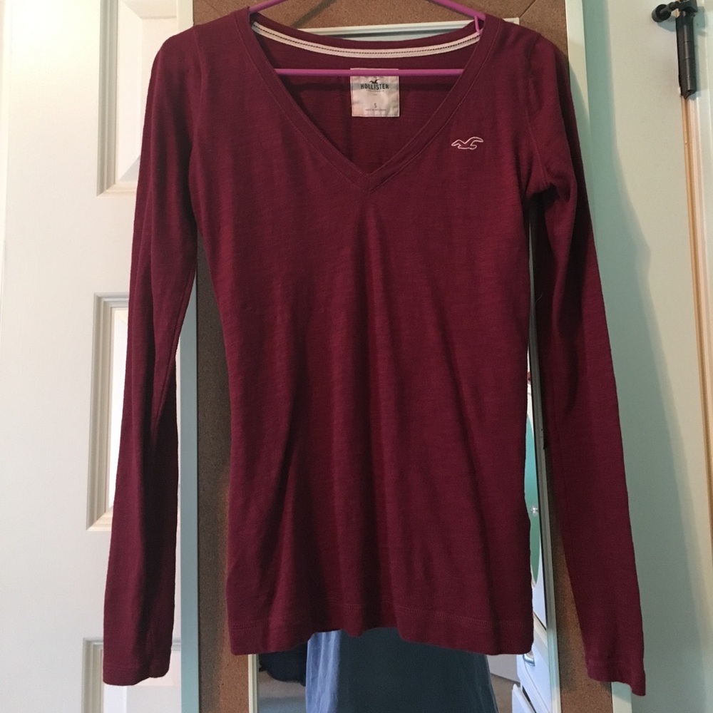 Burgundy long sleeve shirt