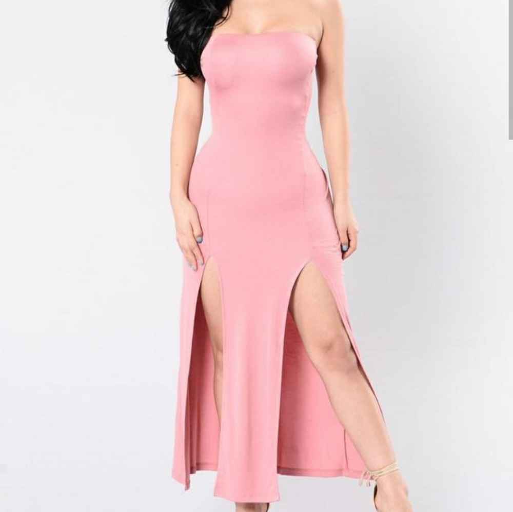 Rose fitted long tube dress