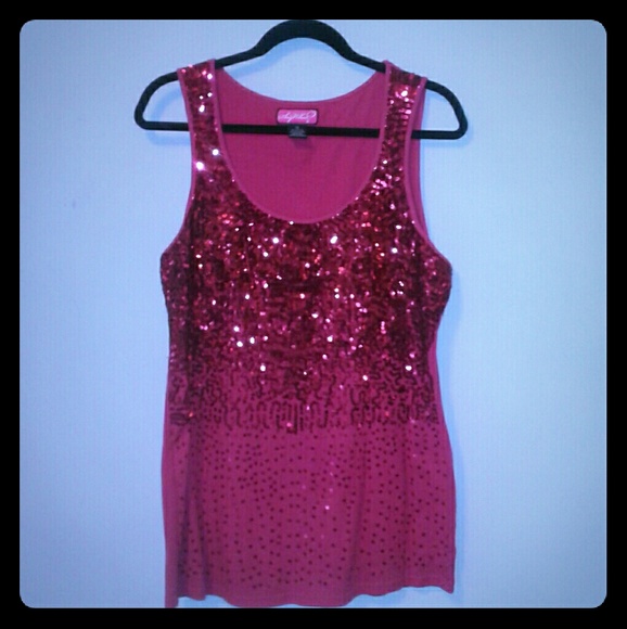 Deb Tops - Pink Sequin Tank **Bling!!**
