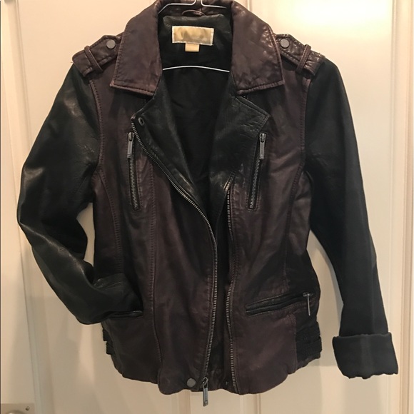 Michael Kors Multi Tone Leather Jacket - Picture 1 of 4