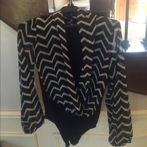 Black & White Striped One piece