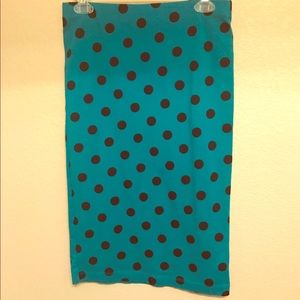 NWOT Forever 21 turquoise & black polka dot skirt
