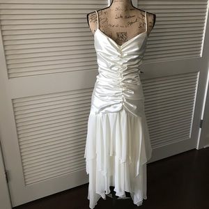 Betsy & Adam Ruched Assymetrical hem dress