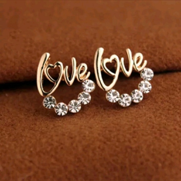 ✨❤️"LOVE" Earrings (listing is for 1pr gold)❤️ - Picture 2 of 5