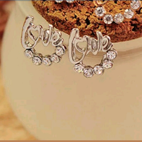 ✨❤️"LOVE" Earrings (listing is for 1pr gold)❤️ - Picture 3 of 5