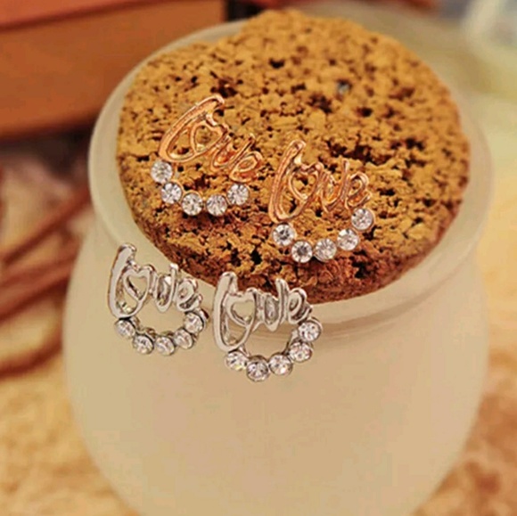 ✨❤️"LOVE" Earrings (listing is for 1pr gold)❤️ - Picture 5 of 5