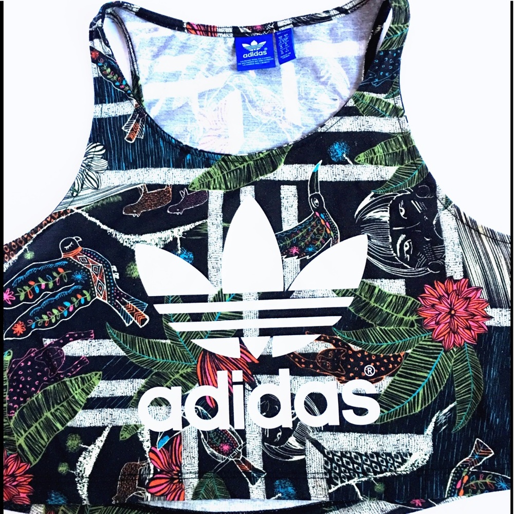 Adidas print crop top