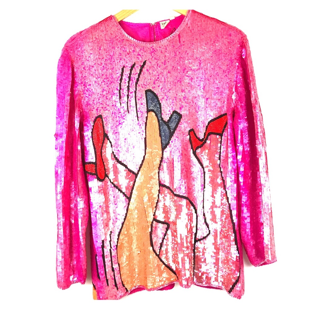 Pink Sequin Top