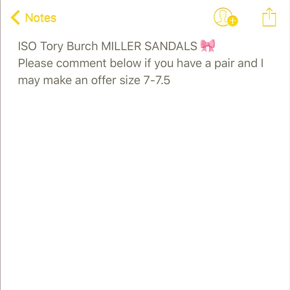 ISO of miller sandals Tory burch
