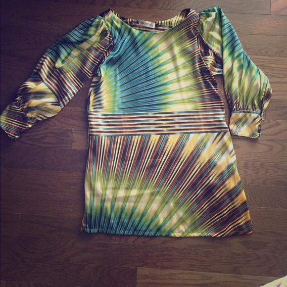 Colorful, long sleeve, Mini shift dress! - Picture 1 of 3