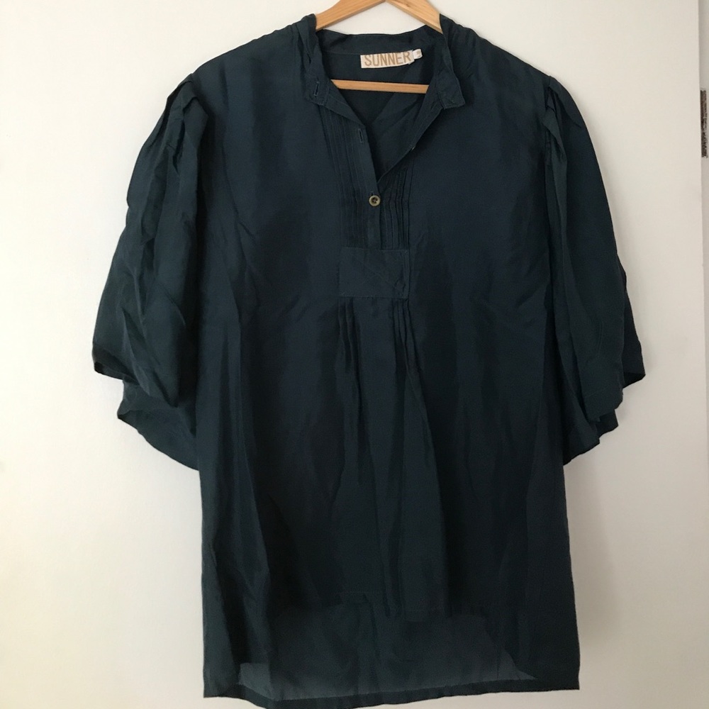 Vintage Sunner Navy Silk Top