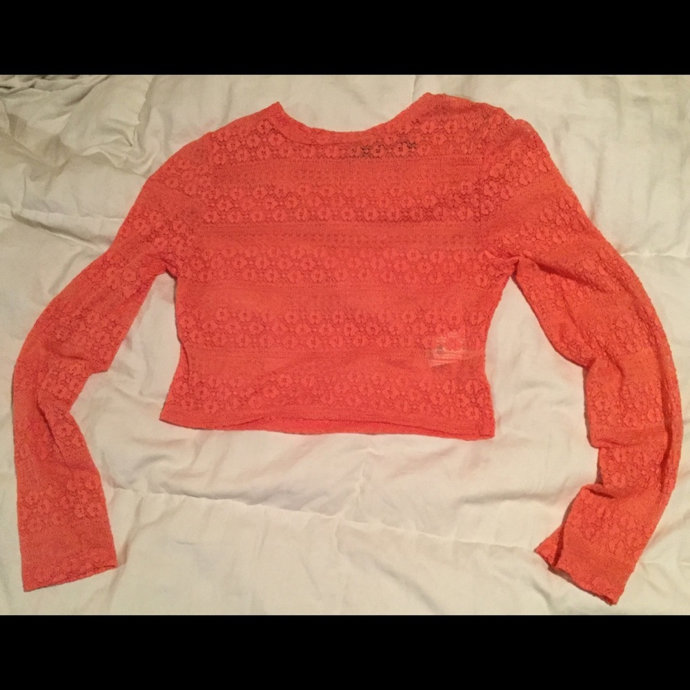 NWoT Lace Orange Crop Top